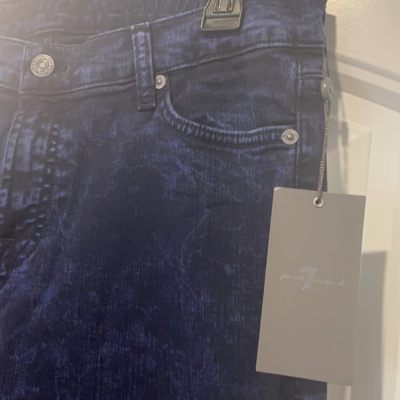 7 for all mankind skinny dark blue acids wash jeans. - Picture 3 of 8